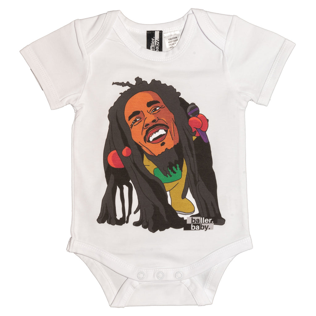 Marley ‘Baby Baller’ Short Sleeve Baby Onesie - Baller Baby Clothing