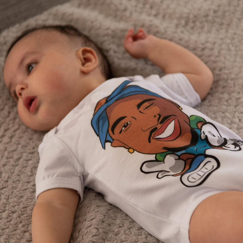 Pac ‘Baby Baller” Range Short Sleeve Baby Onesie - Baller Baby Clothing